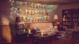 Rekreace pokoje ze Stranger Things.