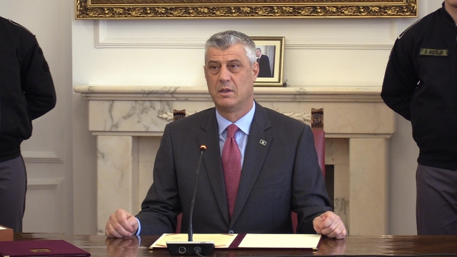 Kosovský prezident Hashim Thaçi. Kosovský prezident Hashim Thaçi.