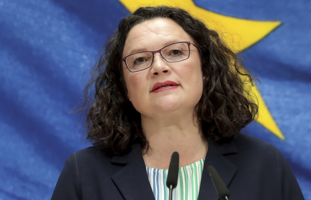 Odcházející Andrea Nahlesová. 