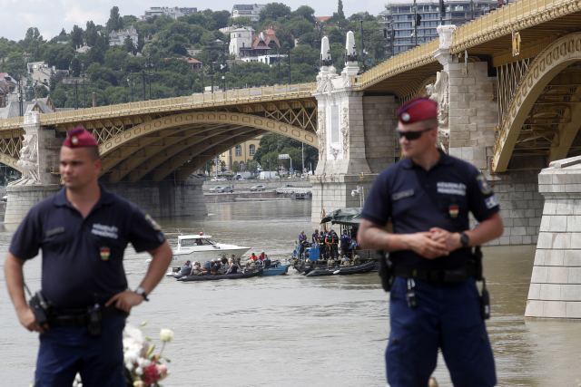 Policie v Budapešti.