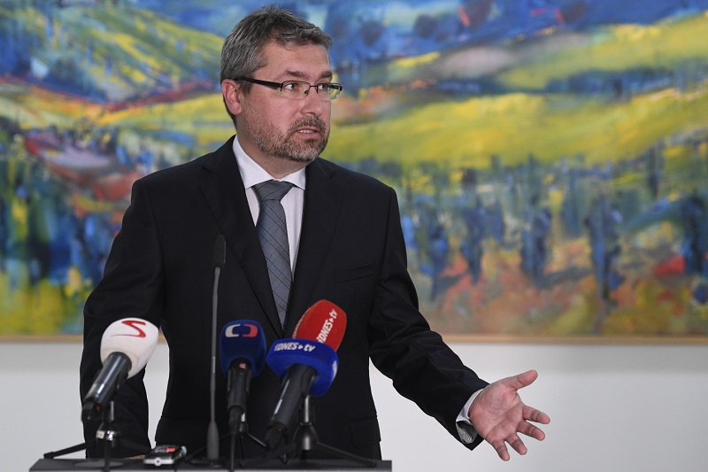 Martin Šebestyán na tiskové konferenci.