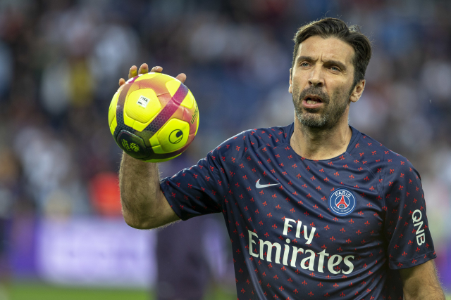 Gianluigi Buffon při zápase proti Monacu.