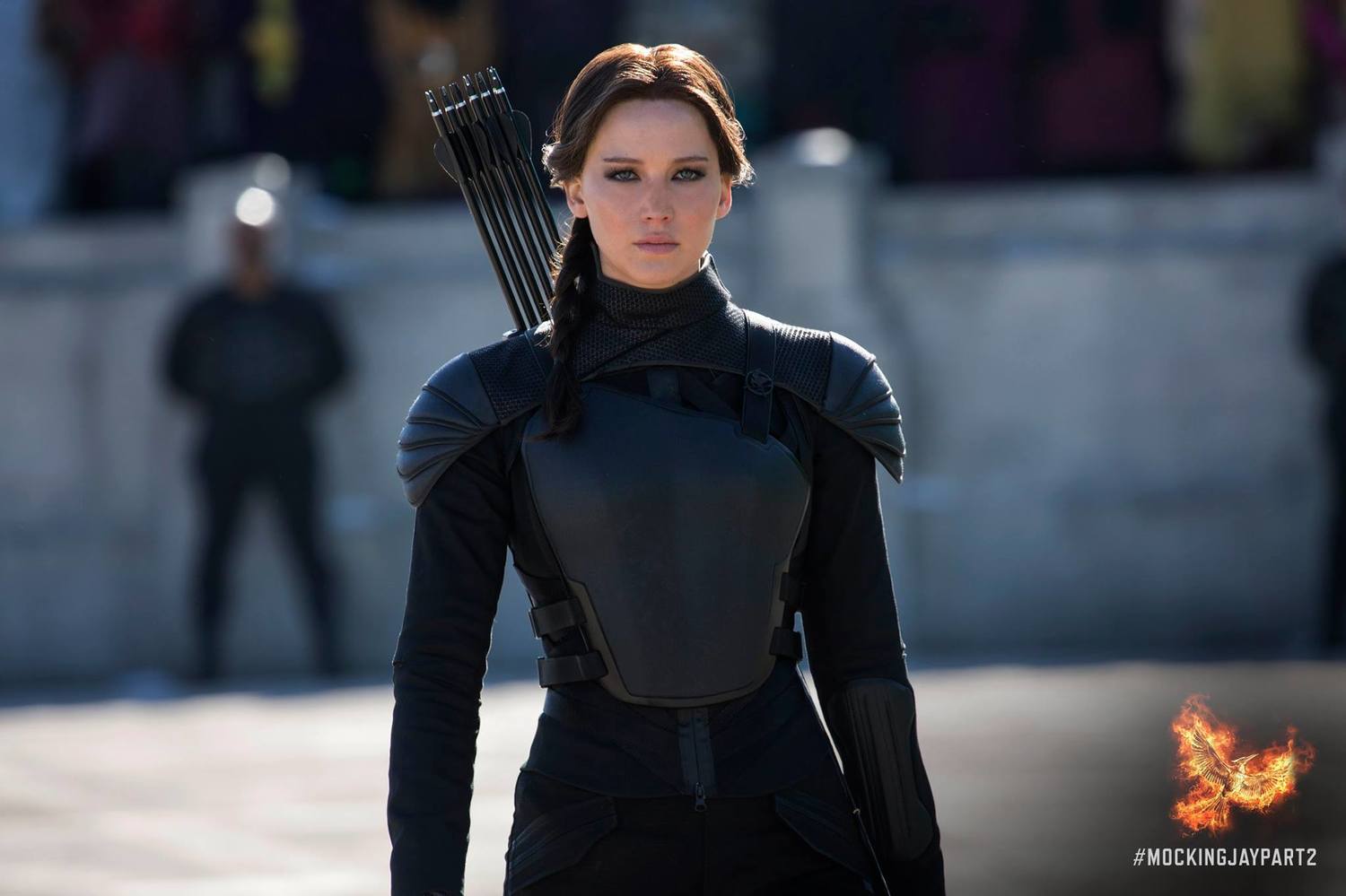 Katniss Everdeenová (Jennifer Lawrenceová) ve filmu Hunger Games.