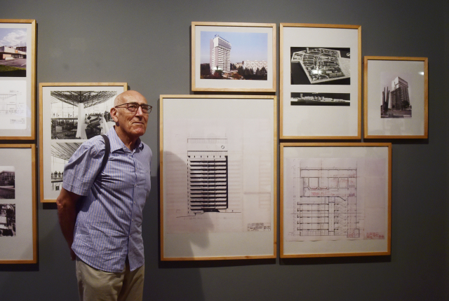 Architekt Petr Brauner představil 19. června 2019 v Muzeu umění Olomouc expozici své tvorby. 