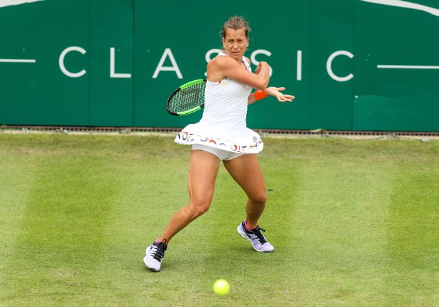 Česká tenistka Barbora Strýcová na turnaji v Birminghamu.