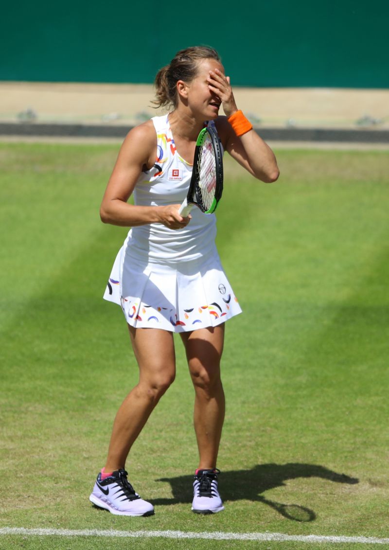 Česká tenistka Barbora Strýcová na turnaji v Birminghamu.