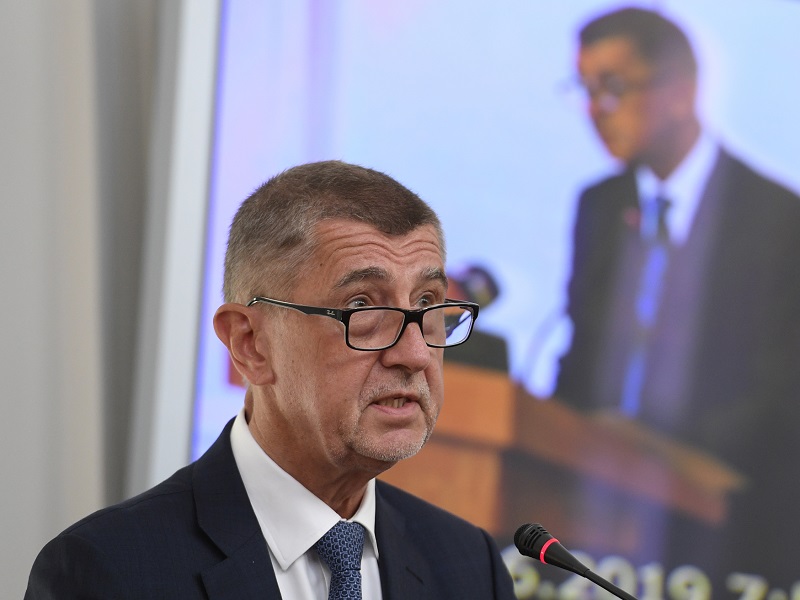 Český premiér Andrej Babiš na zahájení Konference ekonomických diplomatů 2019.
