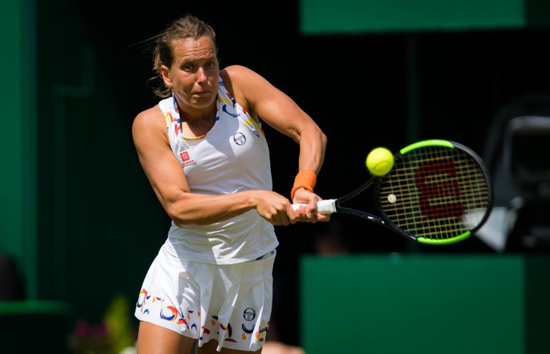 Barbora Strýcová na turnaji v Birminghamu.