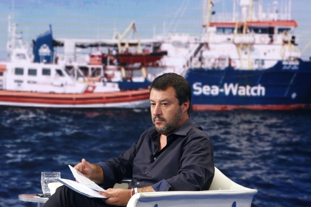 Italský ministr vnitra a šéf protiimigrační strany Liga Matteo Salvini.