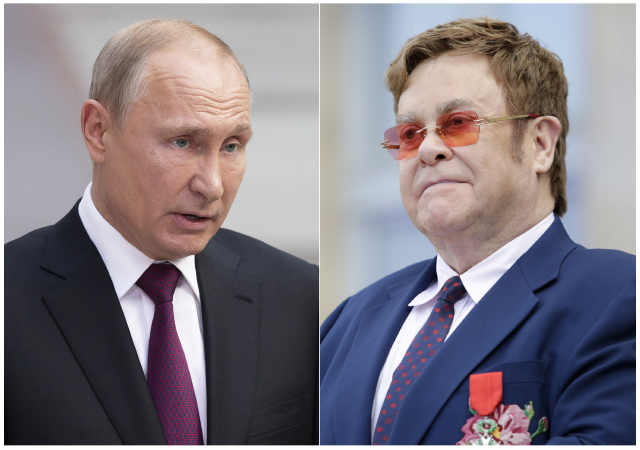 Vladimir Putin a Elton John.