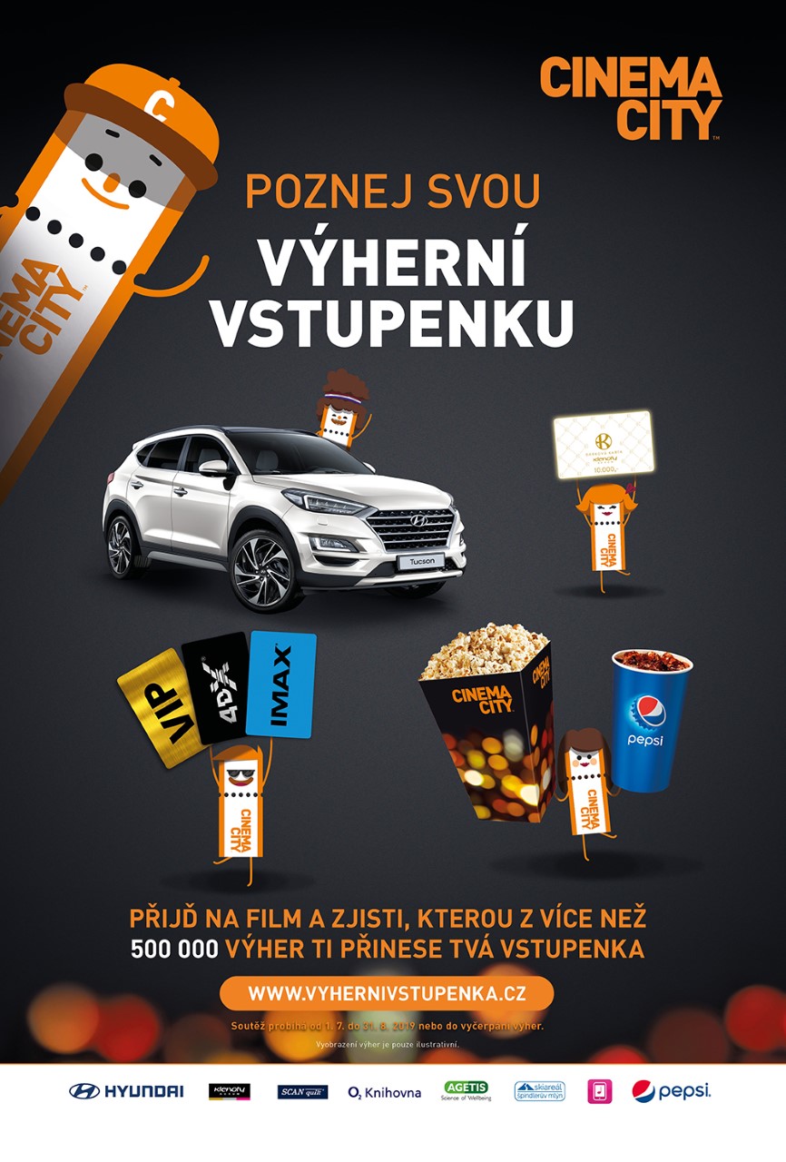 Cinema City podporuje návštěvnost kin soutěží o auto.
