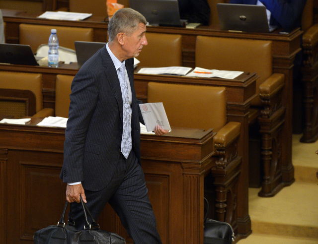 Premiér Andrej Babiš na schůzi Poslanecké sněmovny v Praze.