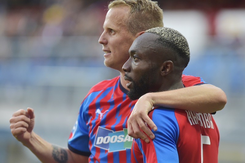 Joel Kayamba dával svůj premiérový gól v dresu Plzně.
