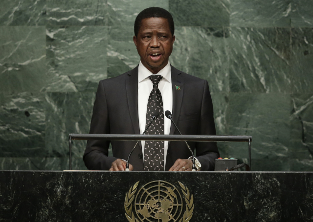 Zambijský prezident Edgar Lungu.