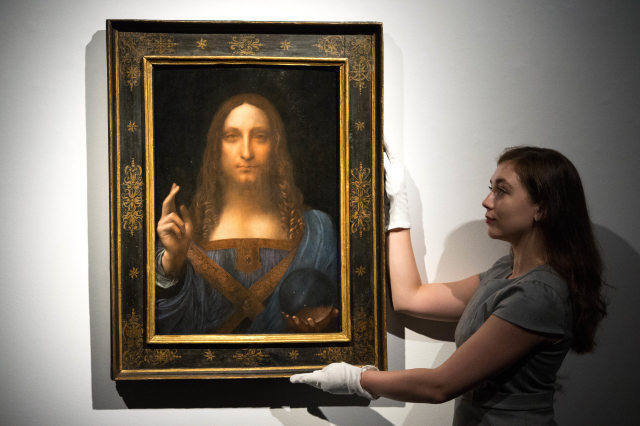 Obraz Ježíše Krista s názvem Salvator Mundi.