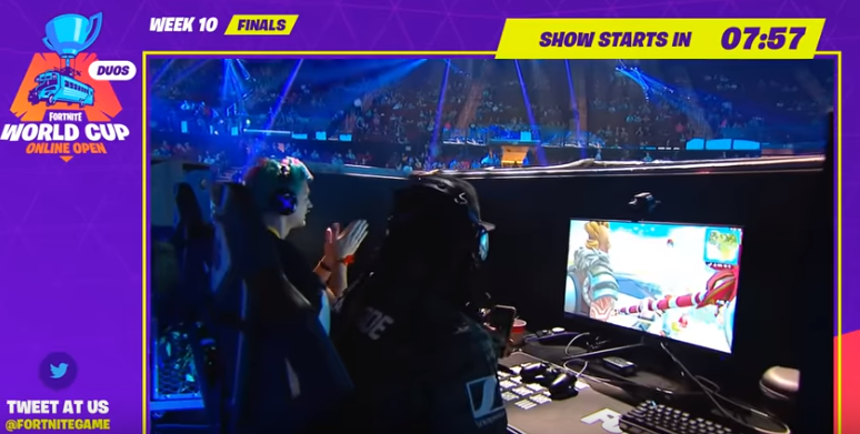 Zápas v počítačové hře Fortnite. Zápas v počítačové hře Fortnite.