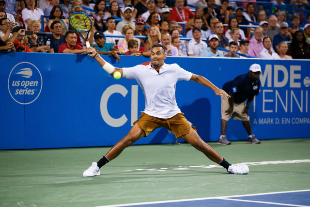 Tenista Nick Kyrgios na turnaji ve Washingtonu.