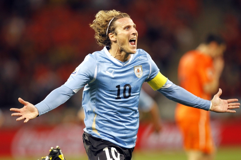 Diego Forlán na mistrovství světa 2010 v Německu.