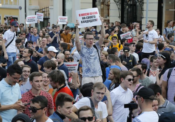 Demonstrace v Moskvě.