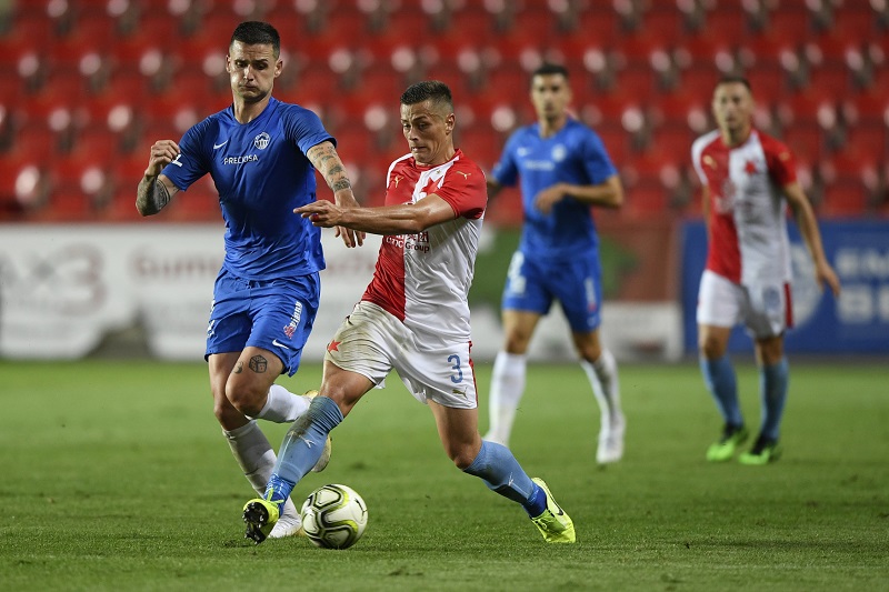 Utkání Slavie s Libercem se hrálo před prázdnými tribunami.