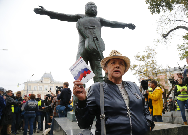 Protestní akce v Moskvě.