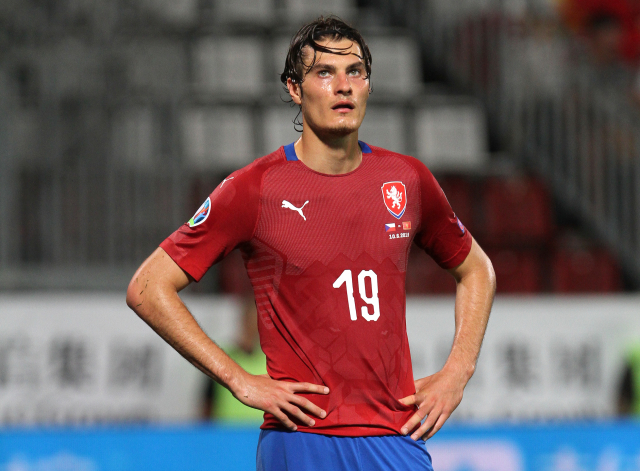 Patrik Schick v dresu české fotbalové reprezentace.