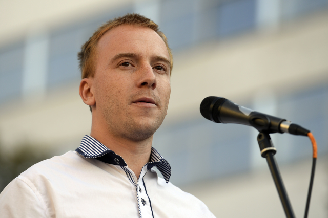 Mikuláš Minář z iniciativy Milion chvilek pro demokracii.
