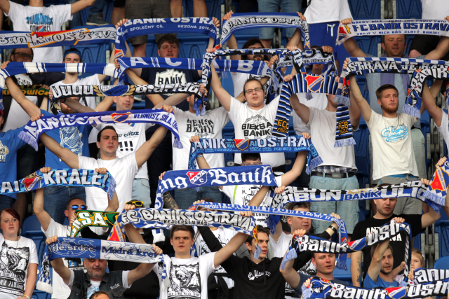 Fanoušci Baníku Ostrava.