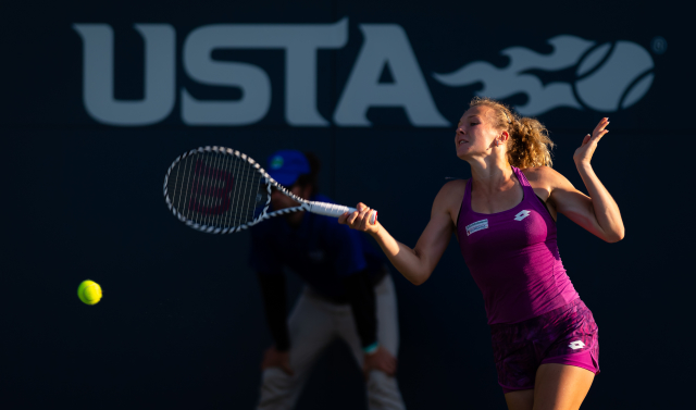 Kateřina Siniaková při generálce na US Open.