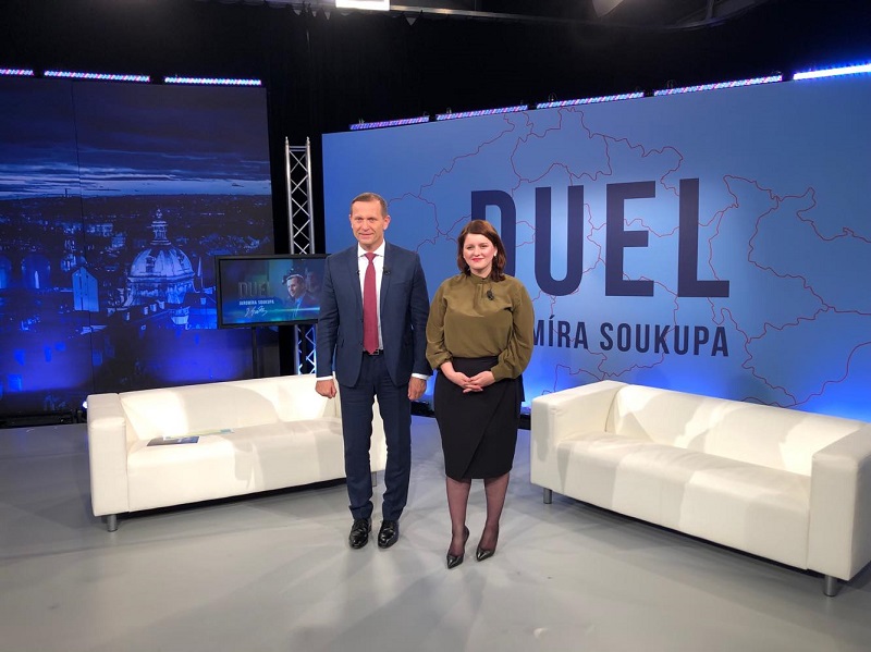 Ministryně Jana Maláčová (ČSSD) byla hostem Duelu Jaromíra Soukupa.