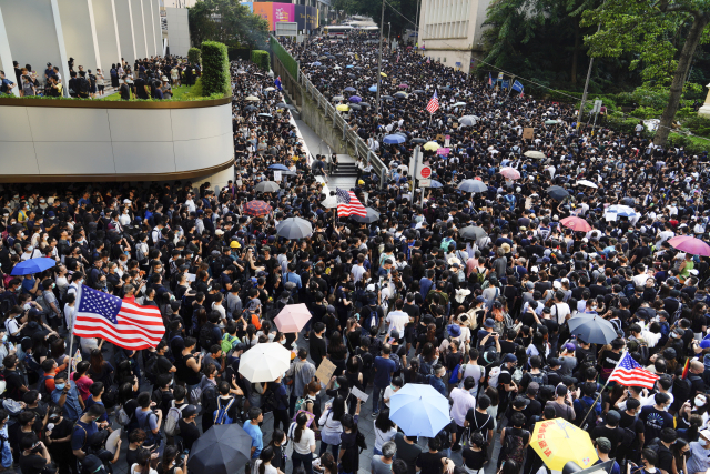 Demonstrace v Hongkongu.