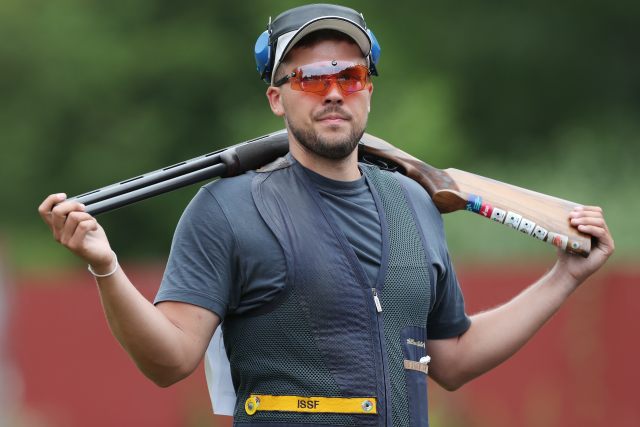 Skeetař Jakub Tomeček. 