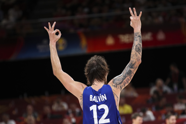Český basketbalista Ondřej Balvín.