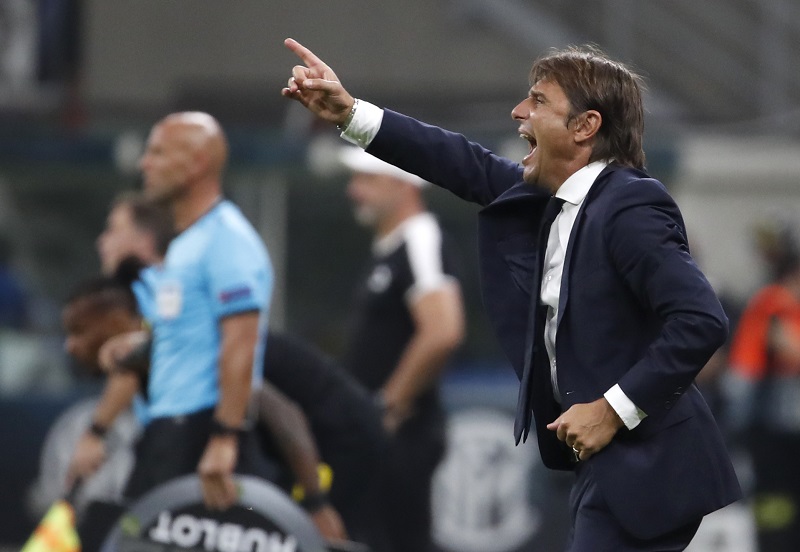 Trenér Interu Milán Antonio Conte byl po zápase se Slavií hodně nespokojený.