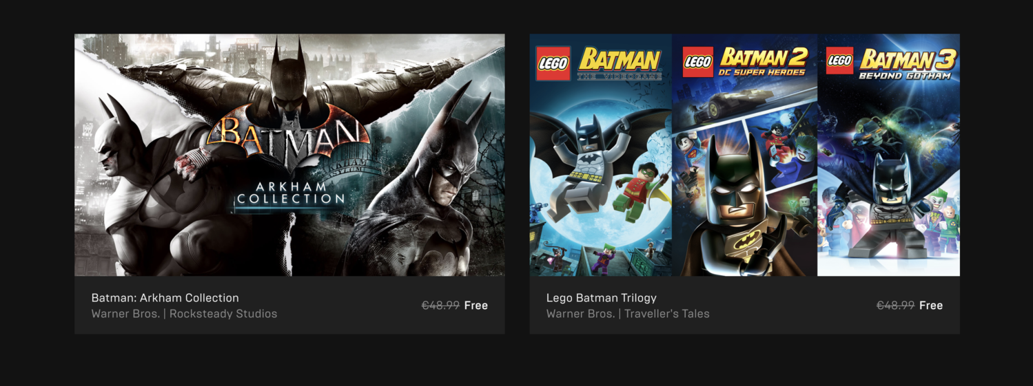 Obchod Epic Games Store dává zdarma šest povedených Batman her
