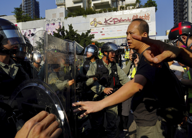 Protivládní demonstrace v Hongkongu.