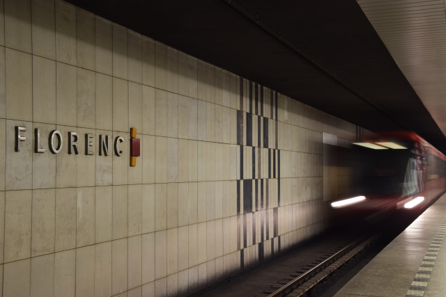 Stanice metra Praha Florenc.