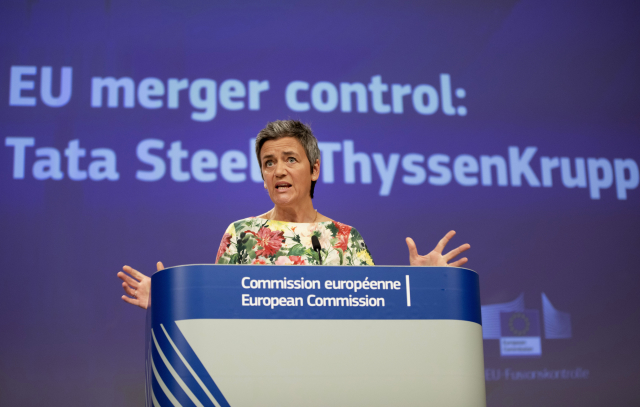Místopředsedkyni Evropské komise Margrethe Vestagerová. 