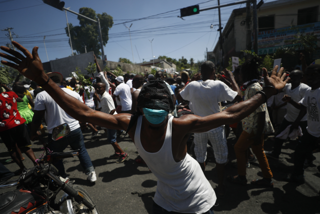 Demonstrace na Haiti.