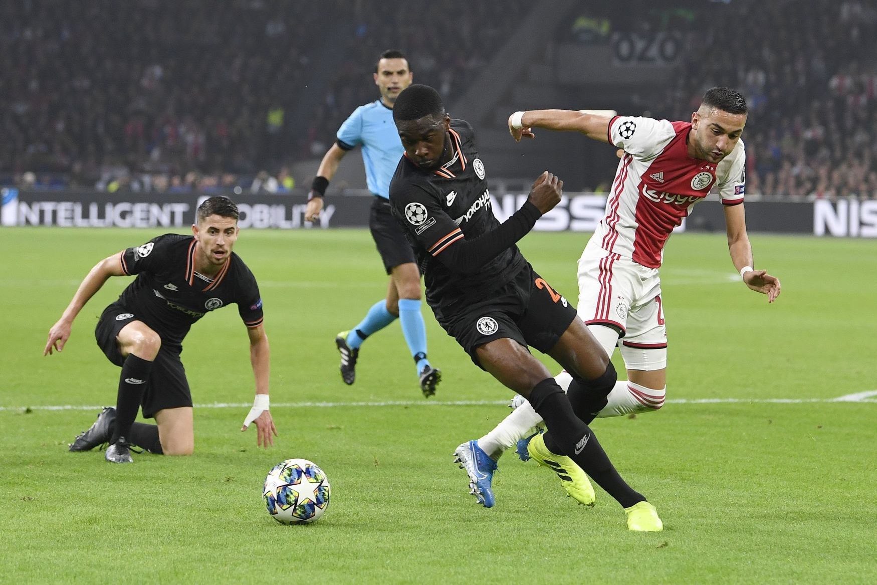 Utkání Ligy mistrů Ajax-Chelsea.