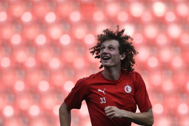 Alex Král na tréninku ještě ve Slavii Praha.