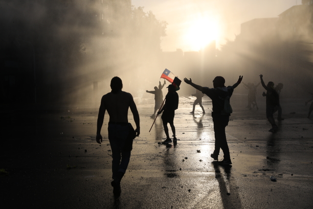 Protesty v Chile.