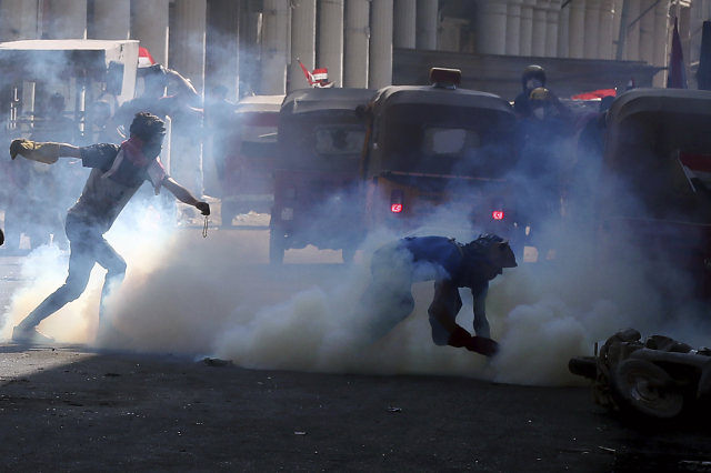 Protesty v Bagdádu.