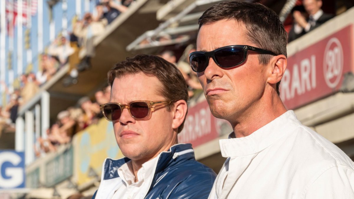 Matt Damon (zleva) a Christian Bale ve filmu Le Mans '66.