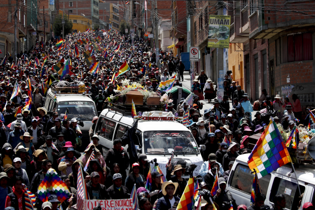 Protivládní demonstrace v Bolívii.
