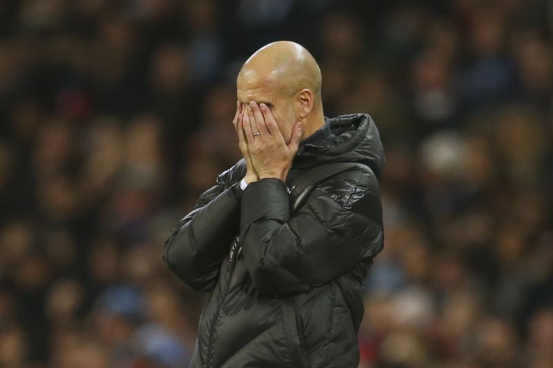 Trenér Manchesteru City Pep Guardiola.