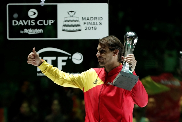 Španěl Rafael Nadal po vyhraném Davis Cupu.