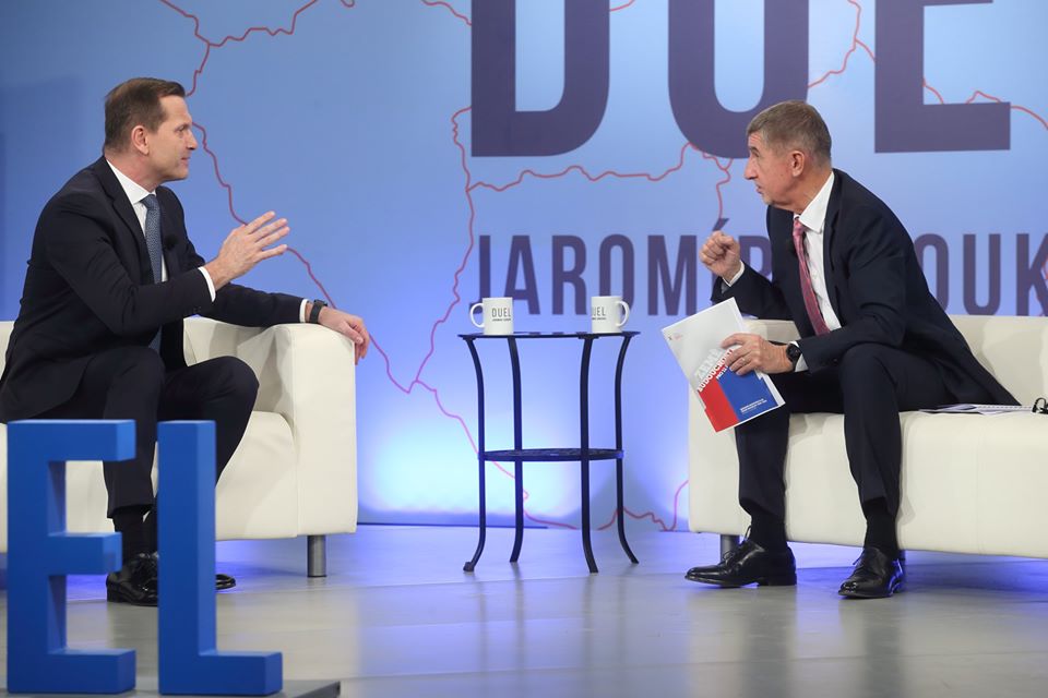 Premiér Babiš v Duelu Jaromíra Soukupa.