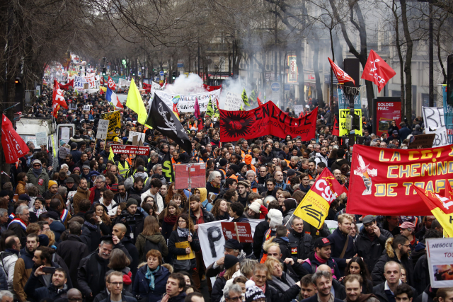 Demonstrace ve Francii.