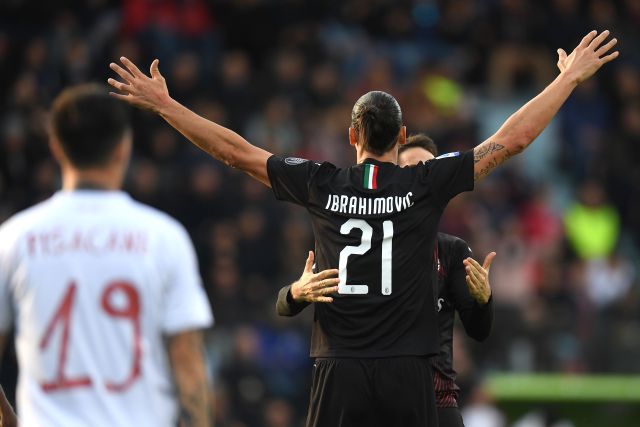 Zlatan Ibrahimovic se raduje z gólu.